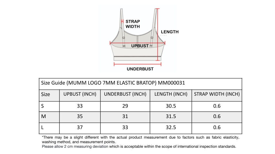MUMM LOGO 7MM ELASTIC BRA TOP